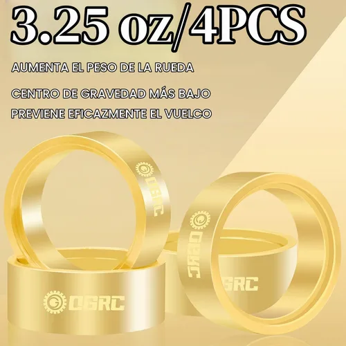 Vista 6 de OGRC 3.25 oz 1.0" Latón interno Beadlock rueda Pesos Abrazadera Anillo