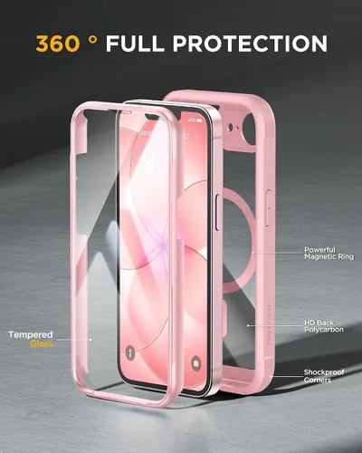 Vista 592 de Miracase Serie de vidrio para iPhone 11 de 6.1 pulgadas, funda protectora de cuerpo completo resistente mejorada con protector de pantalla de vidrio