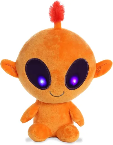 Vista 8 de Aurora® Interstellar Galactic Cuties™ Peluche de Alien Nebula que se Ilumina - Compañeros Cósmicos - Diversión Iluminada - Azul 8 Pulgadas