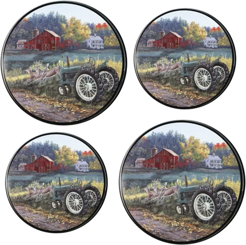 Vista 8 de Reston Lloyd, Fundas para quemadores para estufa eléctrica, fundas decorativas de lata ligeras, juego de 4 (2-8 pulgadas y 2-10 pulgadas), oculta