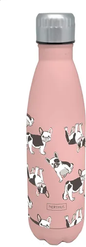 Vista 21 de NERTHUS FIH 712 - Botella aislada de doble pared para diseño frío y caliente, acero inoxidable, 11.8 fl oz, sin BPA, 18/8, color azul bebé