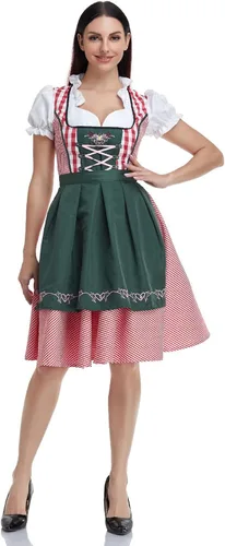 Vista 8 de DESKABLY Halloween Costumes for Women 2023 Ruffle Short Sleeve Sexy Deep V Neck Dress Maid Ethnic Elastic Waist Mini Skirt