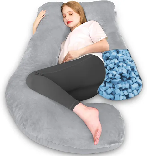 Vista 12 de Almohada de embarazo Chilling Home, almohadas de embarazo en forma de U para dormir, almohada de cuerpo completo, almohada de maternidad