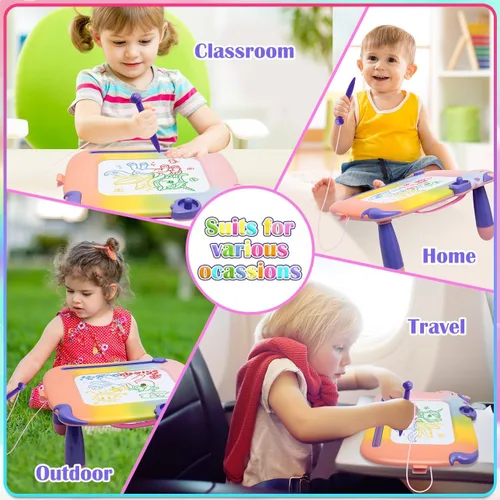 Vista 6 de Juguetes para niños pequeños 3, tablero de dibujo magnético juguetes para bebés, juguete de escritura y garabatos para niños pequeños, juguete