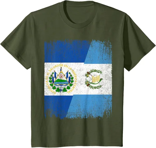Vista 12 de Camiseta Half El Salvador Bandera de Guatemala con raíces guatemaltecas