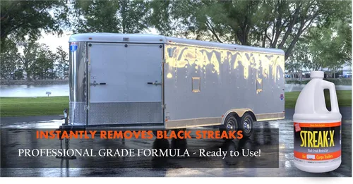 Vista 4 de RVTECH Streak-X Cargo + Remolques cerrados Instant RV Black Streak Remover - Race Hauler - Race Hauler - Lavado limpiador de manchas de humo, hollín