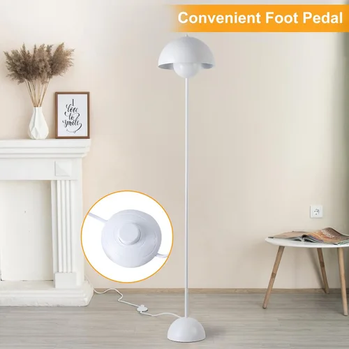Vista 6 de Lámpara de pie moderna para dormitorio, lámparas de pie altas para sala de estar, lámpara de pie LED bohemia para oficina, lámparas de pie Blanco