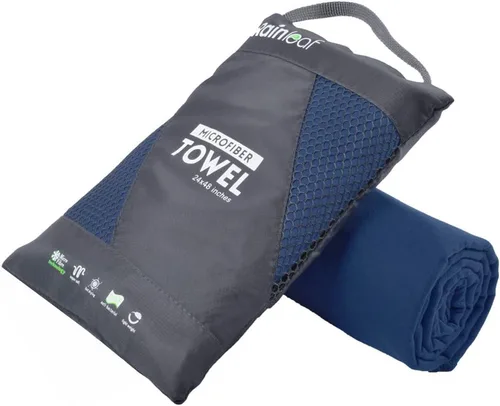 Vista 16 de Toalla de microfibra Rainleaf perfecta para viajes y gimnasio y camping. Secado rápido - Super absorbente - Ultra compacta - Liviana. Adecuada