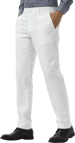 Vista 15 de Plaid&Plain - Pantalones chinos, a los tobillos de corte ajustado, elásticos, color caqui, para hombre