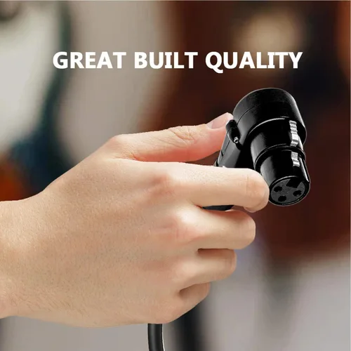 Vista 4 de Cable XLR equilibrado de ángulo recto macho a hembra en ángulo recto – 1.5 pies rosa – conector de micrófono Pro de 3 pines de 90 grados para Rosado