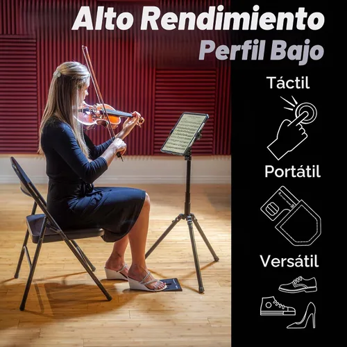 Vista 2 de AirTurn PED 500 - Pedal Bluetooth portátil para cambio de página para iPad, Android, funciona con la mayoría de las aplicaciones