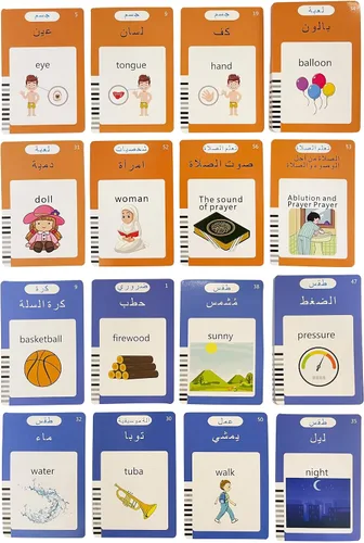 Vista 5 de Tarjetas didácticas del alfabeto árabe para niños, 510 palabras visuales, letras árabes, tarjetas didácticas, juguetes de aprendizaje árabe