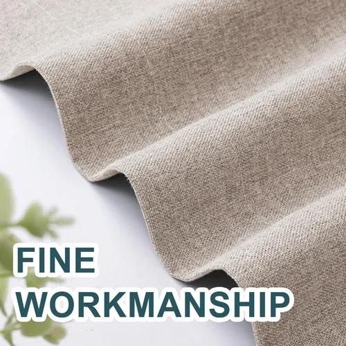 Vista 4 de FantasDecor Cortina de lino natural de 84 pulgadas de largo para dormitorio, sala de estar, bolsillo para barra, cortinas con aislamiento térmico