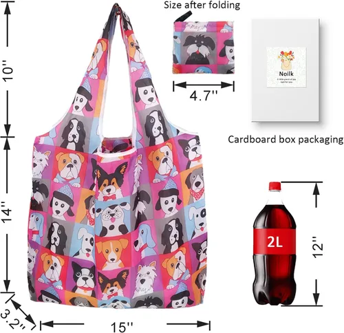 Vista 3 de Bolsas de compras reutilizables para comestibles, paquete de 4 de 50 libras bolsas plegables grandes y lavables para mercado, compactas para un