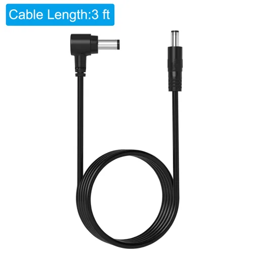Vista 4 de Cable de extensión CC macho a macho, cables de cámara de vigilancia, 90 grados 0.217 in x 0.083 in, cable de extensión de alimentación de 12v CC