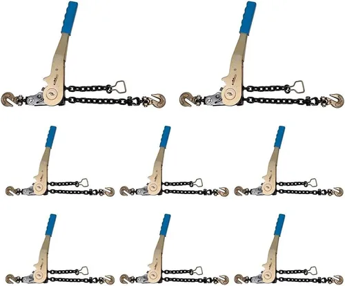 Vista 9 de Mytee Products Tensor de Cadena con Trinquete Fácil de 1/4" - 5/16" con Ganchos de Agarre y 2500 lbs WLL - Tensor de Carga con Trinquete de Amarre
