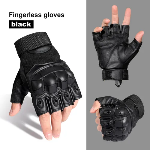 Vista 6 de WTACTFUL - Guantes tácticos sin dedos para moto, motocicleta, ciclismo, escalada, senderismo, caza