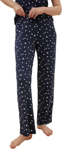 Vista 4 de Marks & Spencer Conjunto de pijama con estampado de estrellas para mujer, Azul (Navy Mix)