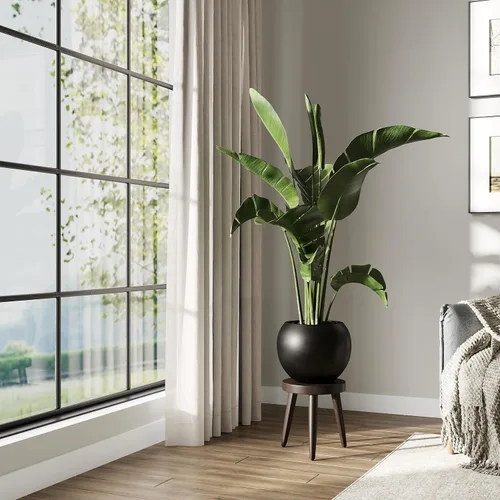 Vista 22 de DTY Fiberstone - Maceta tipo globo para interiores y exteriores, maceta esférica ligera para olivo, Monstera y palma, piedra de fibra de vidrio
