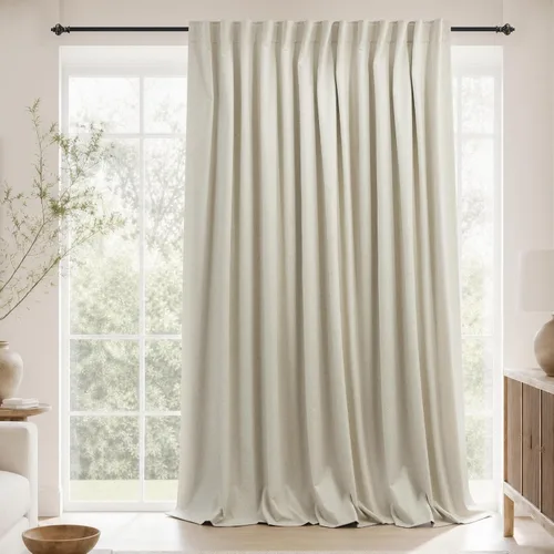 Vista 39 de KOUFALL - Cortinas de medio estilo francés de lino para ventana, juego de 2 cortinas cortas de 40 pulgadas de longitud, para privacidad, cortinas