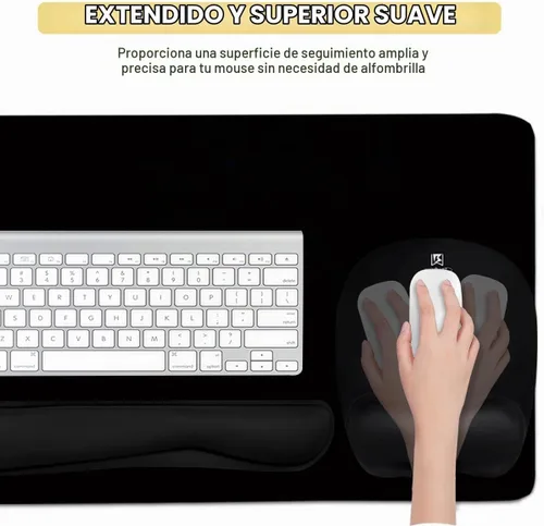 Vista 4 de Reposamuñecas para Teclado Alfombrilla Grande para Ratón Soporte de Muñeca para Computadora, 4 en 1 Almohadilla de Espuma Viscoelástica para Teclado