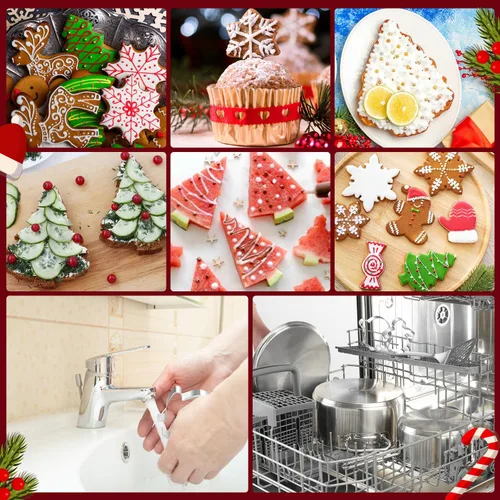 Vista 7 de Cortadores de Galletas de Navidad, Juego de 11 Piezas de Cortadores de Galletas con Formas de Acero Inoxidable, Moldes para Galletas con Copo de 11