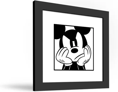 Vista 2 de Trends International Gallery Pops Disney Mickey Mouse - Mickey Expressions - Póster de pared gruñón, 12 x 12 pulgadas, versión enmarcada en negro