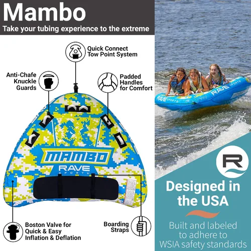 Vista 6 de RAVE Sports Mambo Boat Tubo remolcable - Tubo inflable para 1-3 jinetes