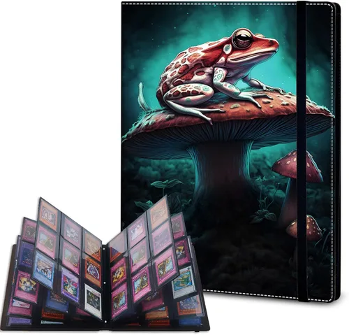 Vista 11 de Carpeta de tarjetas – Carpeta de 9 bolsillos para tarjetas intercambiables, carpeta de cuero de 360 bolsillos de carga lateral para MTG, TCG Bandera