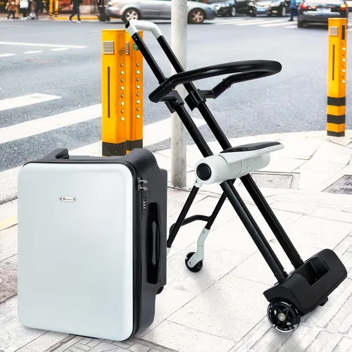 Vista 7 de LemoHome Equipaje expandible con ruedas giratorias, maletas grandes con diseño de asiento para niños, equipaje duro para mujeres y hombres, equipaje