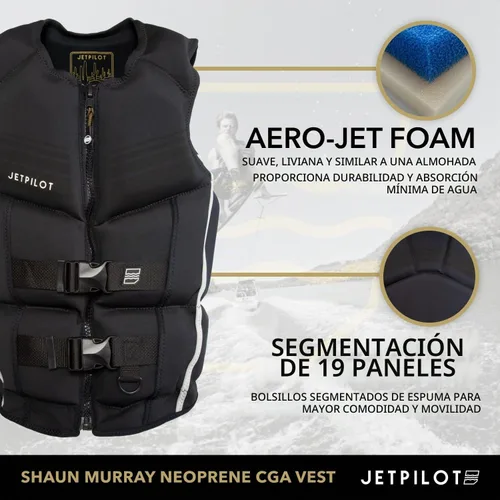 Vista 2 de Jetpilot Chaleco salvavidas aprobado por la Guardia Costera de neopreno Shaun Murray PFD