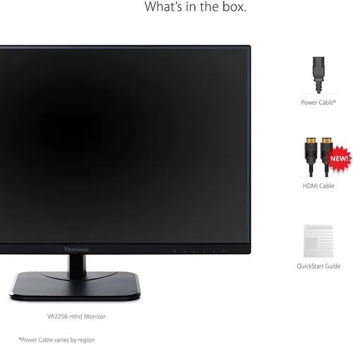 Vista 5 de ViewSonic VA2256-MHD Monitor IPS de 22 pulgadas 1080p con FreeSync, HDMI, DisplayPort y entradas VGA para el hogar y la oficina