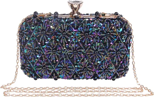 Vista 8 de FUKZTE Bolso cruzado de noche con purpurina para mujer