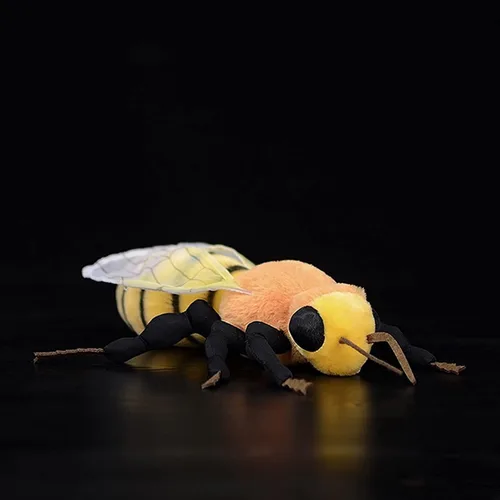 Vista 3 de Juguete de peluche grande de abeja - Animales de peluche realistas de abeja de 16 pulgadas, juguetes de abeja con alas grandes realistas, juguete