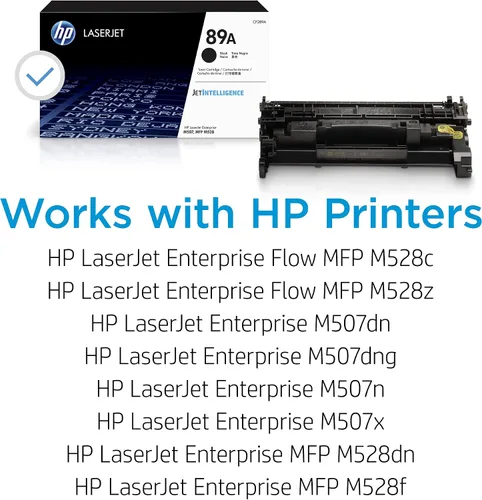 Vista 2 de HP Cartucho de tóner negro 89A Funciona con LaserJet Enterprise M507, MFP M528 CF289A (Paquete de 2)
