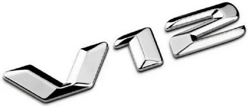 Vista 4 de Emblema 3D cromado V12 V 12 letras V12 insignias laterales guardabarros pegatinas para Mercedes Benz MAYBACH S500L S600L S63 S65 S65L CL600 W140