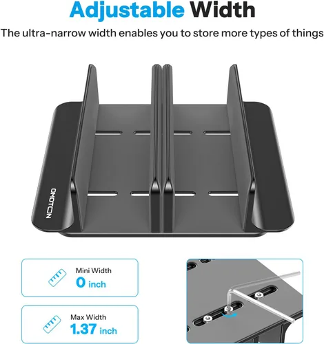 Vista 2 de Omoton Soporte vertical para laptop de 3 ranuras, soporte de escritorio de aluminio para MacBook con base ajustable, se adapta a todas las MacBook