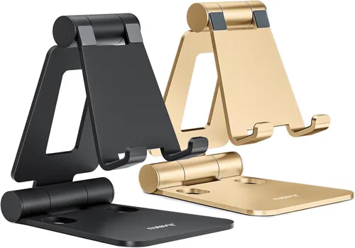 Vista 8 de Nulaxy 2 Pack Soporte Plegable Dual para Teléfono Celular, Soporte de Escritorio Completamente Ajustable Compatible con iPhone 17 16 15 14 13 12 11