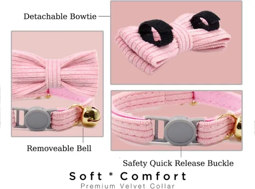 Vista 4 de Collar de gato personalizado con hebilla de seguridad desmontable - Nombre grabado y número de teléfono para gatitos macho y hembra