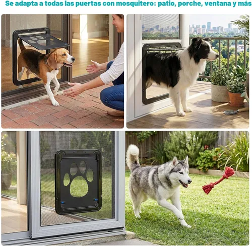 Vista 6 de Ownpets Puerta mosquitera para perros, Puerta mosquitera para mascotas con cierre, Puerta mosquitera magnética con cierre, Puerta mosquitera robusta
