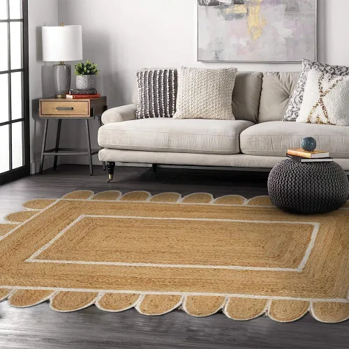 Vista 20 de GRUHUM Alfombra rectangular de yute de fibra natural, tejida a mano, estilo bohemio, reversible, respetuosa con el medio ambiente, trenzada, suave