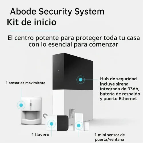 Vista 2 de Abode - Sistema de Seguridad Inteligente Inalámbrico de 4 Piezas - Funciona con Dispositivos Apple HomeKit, Z-Wave y Zigbee - Expandible