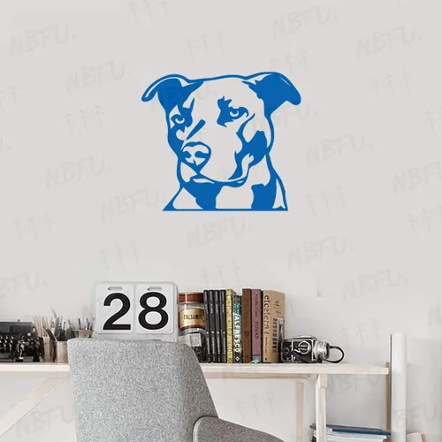 Vista 5 de Pitbull - Plantilla de cara Art 2 (azul celeste) (juego de 2) calcomanías de vinilo impermeables de alta calidad para laptop, accesorio de teléfono