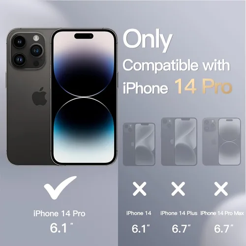 Vista 2 de JETech Funda magnética de silicona para iPhone 14 Pro de 6.1 pulgadas, compatible con MagSafe, funda para teléfono con lente de cámara de protección