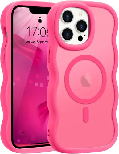 Vista 51 de Pepmune - Funda para iPhone 12 Pro Max con marco ondulado y estructura rígida, color mate claro, cubierta trasera unisex, compatible con Magsafe