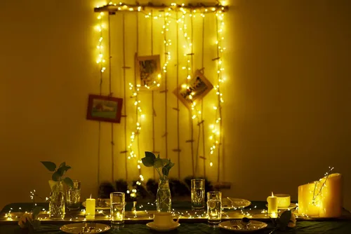 Vista 6 de Dailyart - Cadena de luces LED de 6 pies con 120 microestrellas, funciona con pilas, impermeable, alambre de cobre verde oscuro, para guirnalda