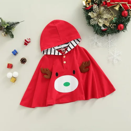 Vista 8 de Chirsmtas - Conjunto de gorro con capucha y cierre de botón unisex para otoño e invierno