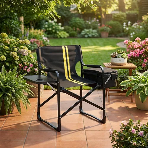 Vista 2 de Black Light Weight Camping Directors Chair for Camping