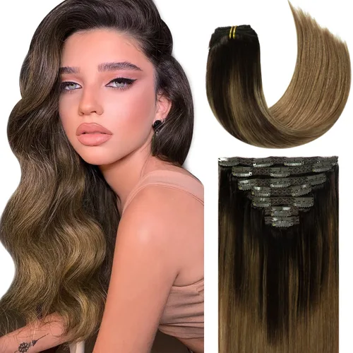 Vista 23 de Lacer Extensiones de cabello humano Remy sin costuras, color negro #1, ultra fino, doble trama de poliuretano, invisible, 7 unidades, 4.33 oz