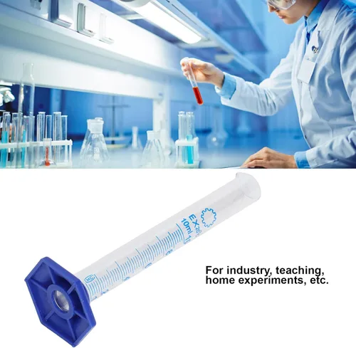 Vista 2 de Cilindro de medición de 0.3 fl oz, juego de cilindros graduados de vidrio, utensilios de experimento de laboratorio, base hexagonal para laboratorio